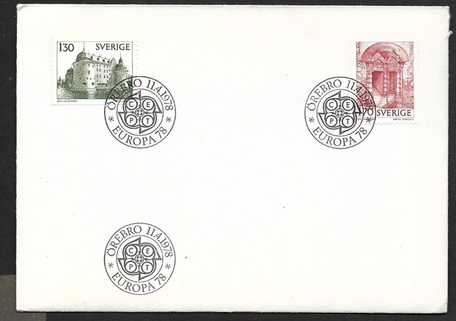 Ruotsi - Europa VII 1978 FDC (Fac. 1031-1032)