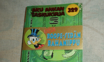 Aku Ankan taskukirja Roope-sedän rahanippu TUPLA