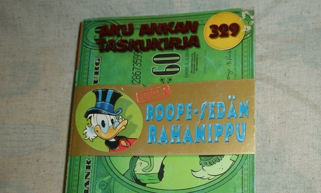 Aku Ankan taskukirja Roope-sedän rahanippu TUPLA