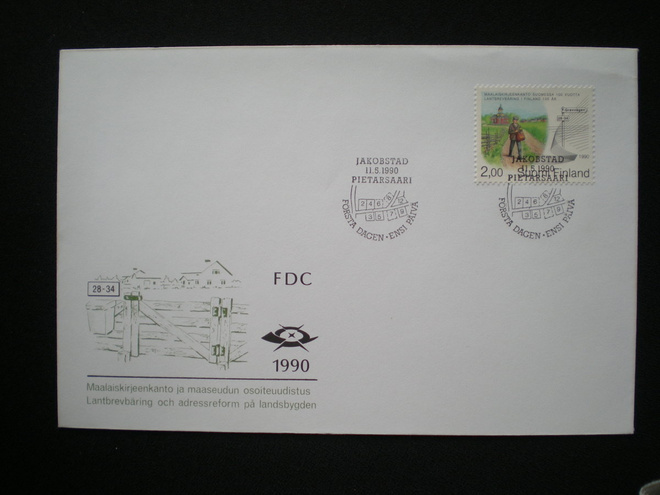 FDC Maalaiskirjekanto 100 v 11.5.1990 - LaPe 1110