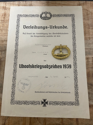 U-boot Kriegsabzeichen 1939