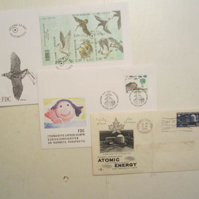 FDC merkkejä 3 kpl 5.10.92, 6.9.1996 ja Canada 27.10.66