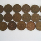 5 PENNIÄ 1918 - 1940 17 KPL SARJA - pikkukuva 1