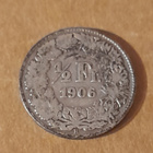 Sveitsi 1/2 Fr. 1906 B hopeaa - pikkukuva 1