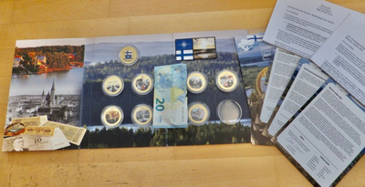 VANHA Setti Suomen Historia Kuvina 8 Mitalia Kultaus 24k