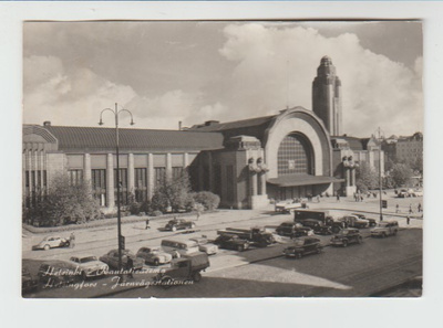 Postikortti HELSINKI, Rautatieasema, vanha kortti 1960-luku