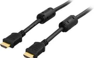 Deltaco HDMI Kaapeli, 4K, UltraHD, Kullattu, 3m, musta UUSI