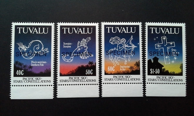 Tuvalu 1992 4 kpl sarja** "SPECIMEN" Scott 586-589