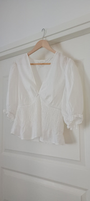 H&M valkoinen pusero pussihihat M/L uudenver.