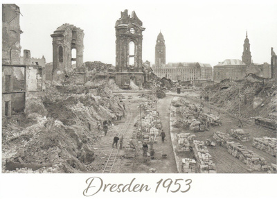 Dresden Frauenkirche 1953 (postikortti)