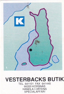 Korsnäs. Vesterbacks Butik, Kesko, kartta s82