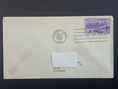 USA - Suomi. Kulkenut FDC 1950