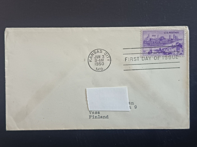 USA - Suomi. Kulkenut FDC 1950