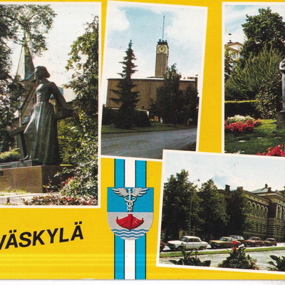 Jyväskylä. sommitelmakortti, vaakuna.  e283