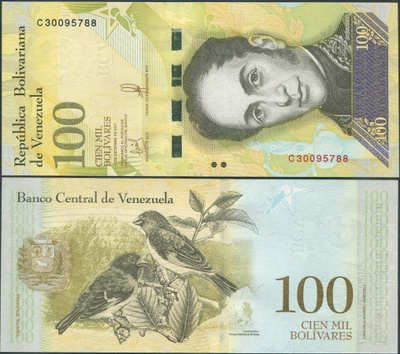 Venezuela 100000 Bolivares 2017 (P-100b) UNC