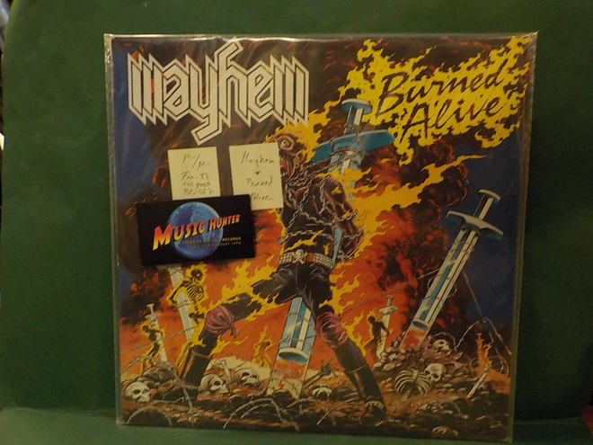 MAYHEM - BURNED ALIVE M-/M- FRA -87 1ST PRESS LP