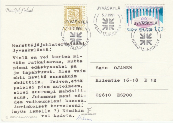 ERIKOISLEIMA , Herättäjäjuhlat, JYVÄSKYLÄ  5.7.1991