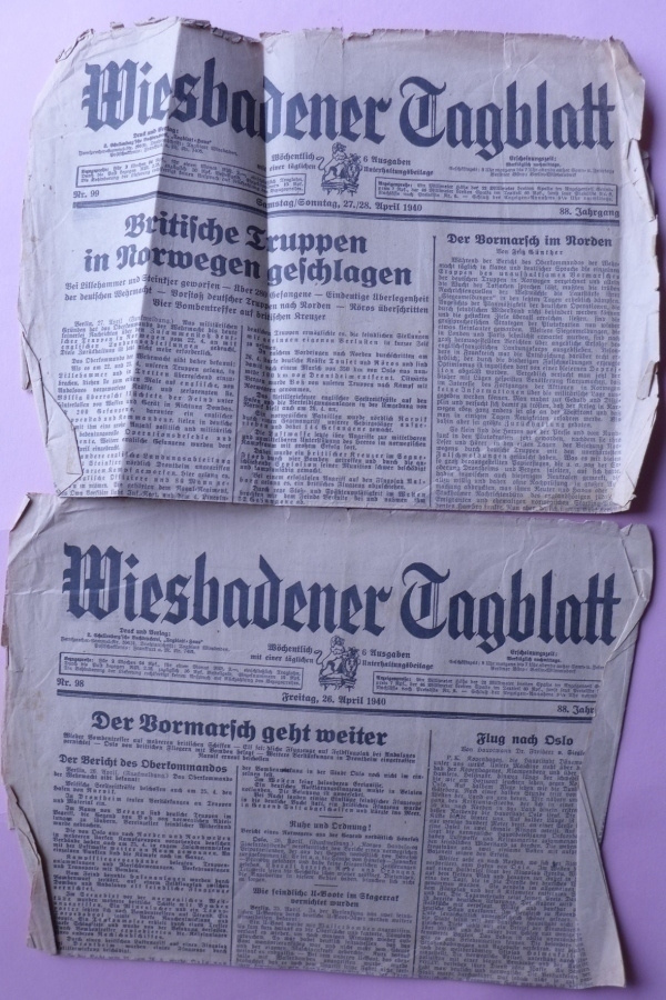 Lehti Hakaristi Saksa 2kpl lehtiä 1940 vuosi
