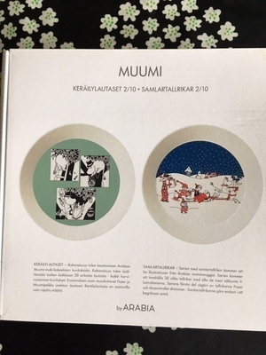 Muumilautaset Vihreä sarjakuva ja Joulutervehdys
