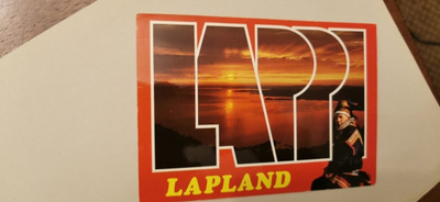 Lappi, Lapland, kulkenut postikortti