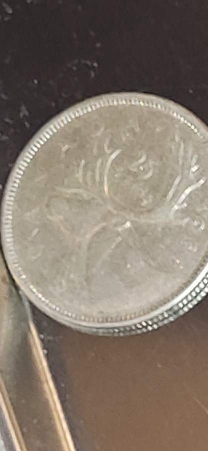 Canada 25 cents 1964 hopeaa kolikko Elizabeth II