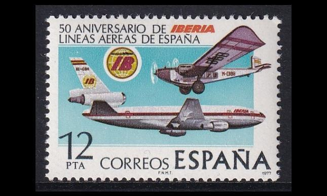 Espanja 2340 ** Lentoyhtiö IBERIA lentokone (1977)