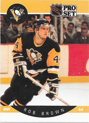 1990-91 ProSet #229 Rob Brown Pittsburgh Penguins