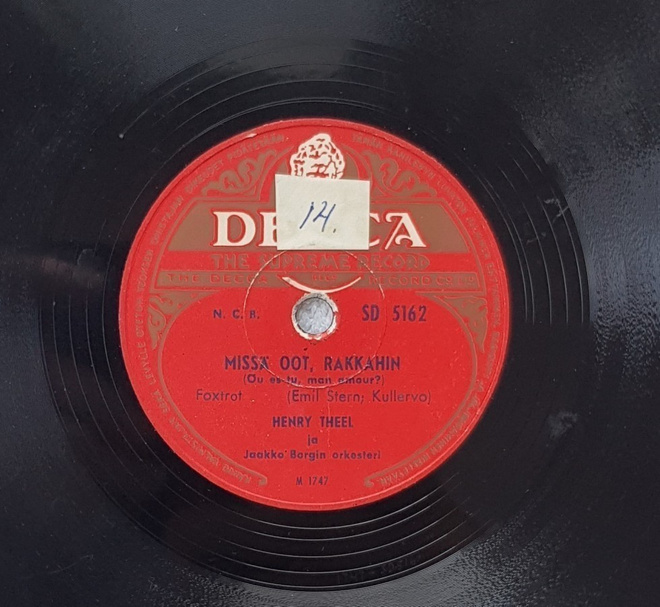 Savikiekko 1952 - Henry Theel - Decca SD 5162