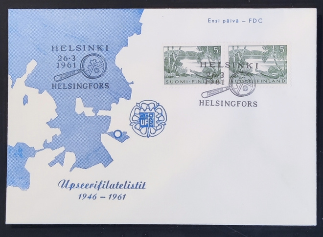 1961 FDC Yleismerkki järvimaisema