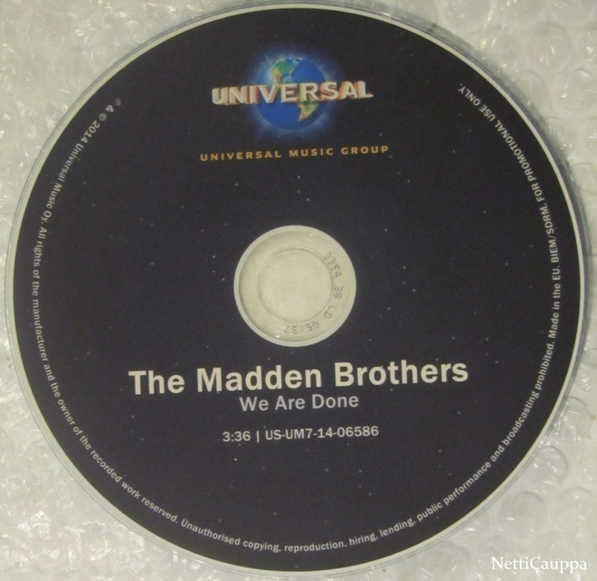 The Madden Brothers • We Are Done PROMO CDr-Single