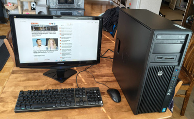 HP Z420 konepaketti 32GB/240GB SSD/1TB HD/Win11/22"FullHD