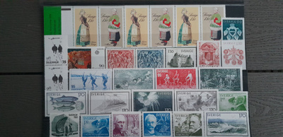 RUOTSI 1970-luku postimerkkejä ** 34 kpl