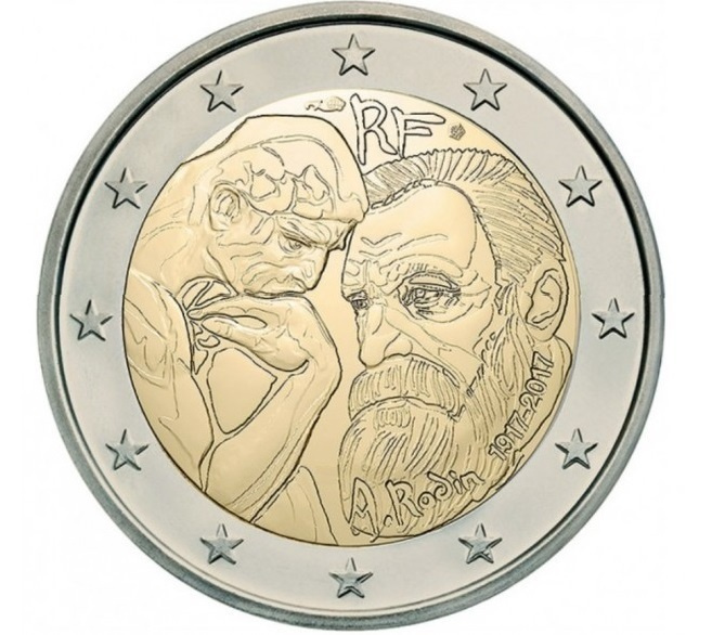 ** RANSKA 2€ 2017 Auguste Rodin pillerissä **