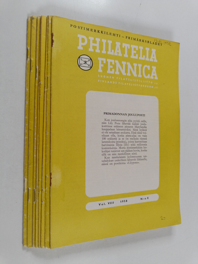 Philatelia Fennica vuosikerta 1958 (numerot 1-8)