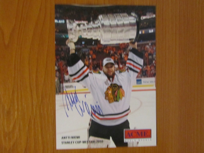 Antti Niemi 2010 Stanley Cup mestari nimmarikortti