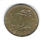 1969 10 PENNIÄ KOLIKKO KÄYTETTY - pikkukuva 1