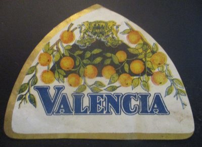 VANHA JUOMAETIKETTI - VALENCIA  (AB1)