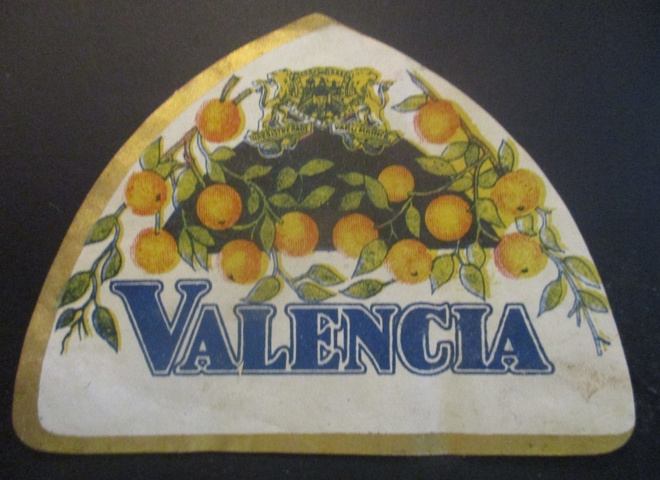 VANHA JUOMAETIKETTI - VALENCIA  (AB1)