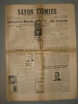 Sanomalehti: Savon Työmies 7.11.1936