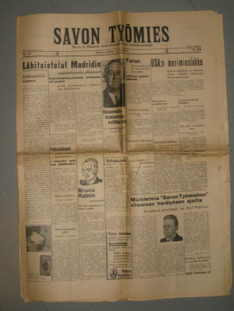 Sanomalehti: Savon Työmies 7.11.1936