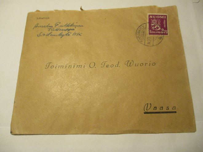 1941 Sodankylä Kultaseppä Anselm Pulkkinen liikekuori