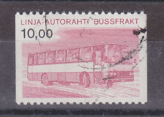 1981 autopaketti 10  mk leimattuna.
