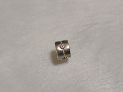 Hopea Pandora Barrel Pink CZ Charm - Sterling Silver