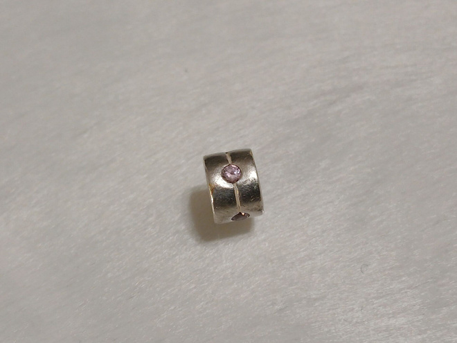 Hopea Pandora Barrel Pink CZ Charm - Sterling Silver