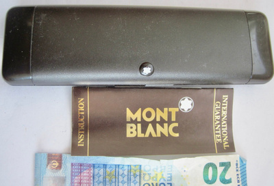VANHA Kynäkotelo + Takuu-/Ohjevihko Montblanc