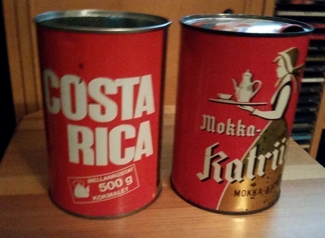 Mokka-Katriina ja Costa Rica kahvipurkki