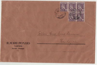 1930 10p ruskea 5 kpl painotuote