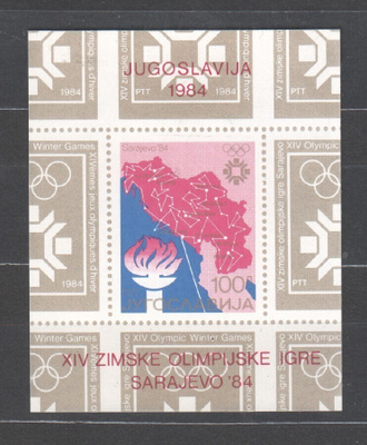 Jugoslavia 1984 Olymåiablokit postituoreena.