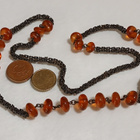 Vintage emaloitu meripihka kaulakoru Baltic Amber - pikkukuva 5