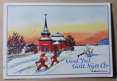 S. Beckman: Tontut kantavat kuusta ja lahjoja, p. 1940